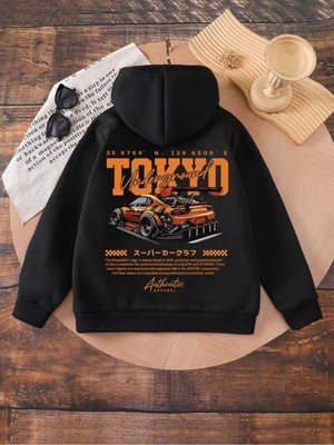 LAYORA Tokyo Racing Los Angeles California Genç Kapüşonlu Sweatshirt