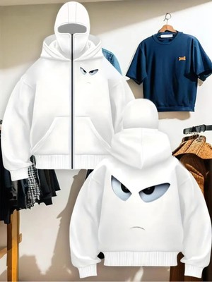 LAYORA Sokak Giyimi Için Bol Kesim Fermuarlı Kazak