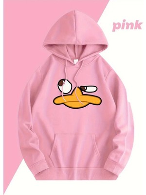 LAYORA Ünisex Ördek Gagası Harf Baskılı Hoodie