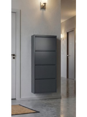 Dörtlü Metal Ayakkabılık Premium Antrasit