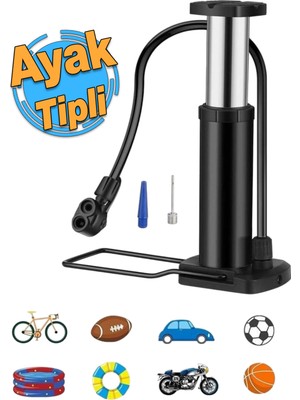 PremiumPort Mini Teker Bisiklet Top Bot Lastik Şişirme Pompası, Tekli, Kullanışlı