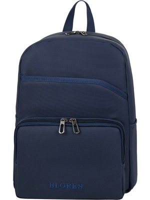 Katre46 Suni Deri Şık Tasarım Laptop Bölmeli Sırt Çantası Mavi