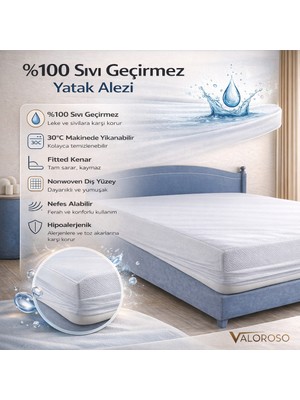 Fitted Full Kenar Su Sıvı Geçirmez Yatak Koruyucu Alez – 100X200 / 120X200 / 160X200 / 180X200 cm