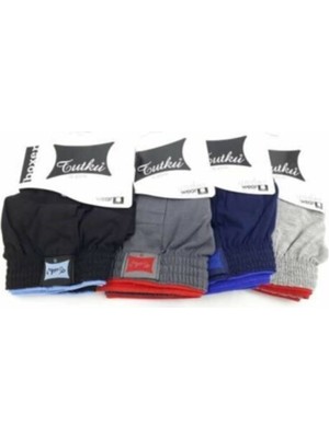 Tutku Erkek Penye Düğmeli Boxer Karışık Renk 15'li Paket-Karışık-Xl