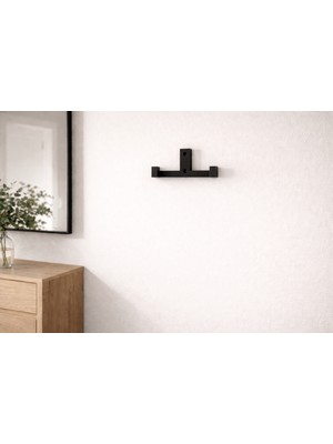 By Arkincoff 2'li Minimal Siyah Duvar Askılığı