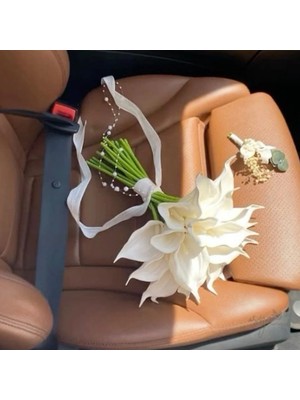 Bioren Incili Gala Gelin Buketi Gelin Çiçeği Damat Yaka Çiçeği Hediye 14+1