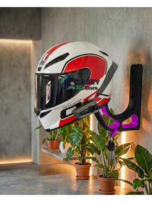 Generic Motosiklet Kask Askısı Duvar Tipi Kask Tutucu ve Anahtarlık Standı