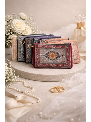 Etnik Desenli Kumaş Cüzdan | Söz – Nişan – Düğün – Kına Hatırası | Karışık Renk (10 Adet)