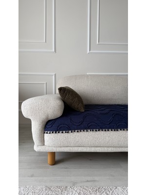 Hisar Home Bohem Dalgalı Ponponlu Koltuk Kanepe Çekyat Örtüsü 90X200
