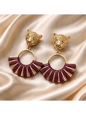 Çelik Kadın 14 K Kaplan Küpe