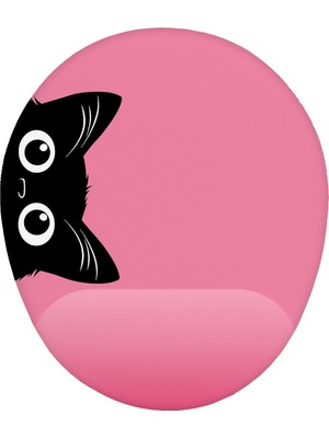 Hamiki Sevimli Renkli Kedi Bilek Destekli Mouse Pad Ergonomik Kaymaz Taban Mousepad Fare Altlığı