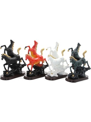 Net Damla Polyester 2'li Şahlanmış At Figürü ALK1626 - Lisinya