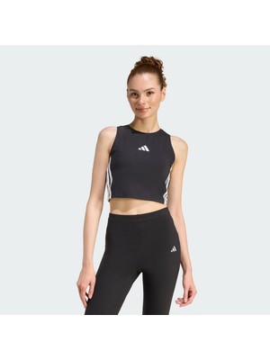 Adidas Kadın Atlet Essentials 3 Stripes Padded Siyah Nefes Alabilir Pamuklu Şık Tasarım