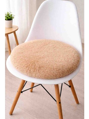 Beta Tasarım 2 Adet Yuvarlak Peluş Sandalye Minderi 40 cm