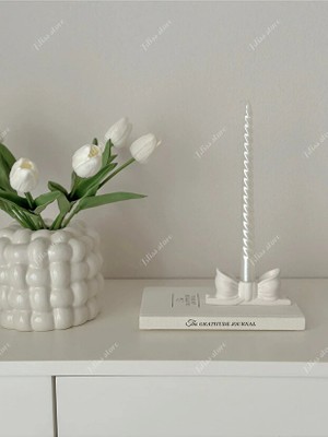 Ares Candle 2li Fiyonk Şamdan, Mumluk, Kurdele Şamdan