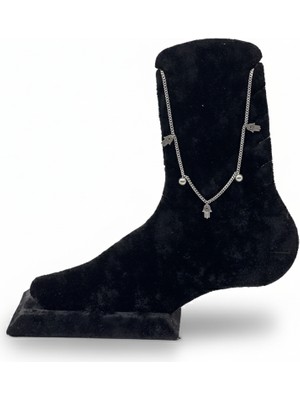 Pangu Fatma Eli Figürlü Gümüş Renk Çelik Halhal