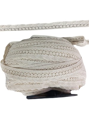 Zaya Home Kopanaki Dantel En 4 cm Şeritli Krem 10 Metre