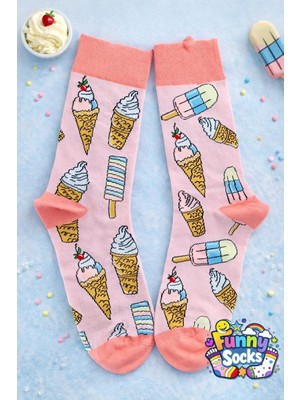 Funny Socks Dondurma Desenli Renkli Çorap