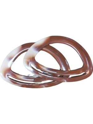 Zaya Home Çanta Sapı Oval Kahverengi-Beyaz 18 cm