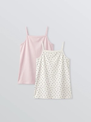 LC Waikiki Ekru Kare Yaka Kız Çocuk Atlet 2 Li  (S6)