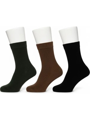 Çamaşır Kenti Leroni Dikşsiz Organik Pamuk Termal Havlu Çorap, Bileği Sıkmayan Lastik- 6 Adet