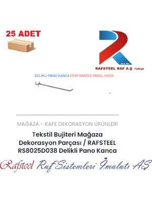 Askı Için Rafsteel Delikli Pano Raf Kancası