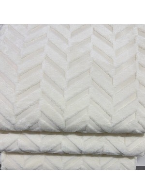 Kumaşçıtr Kaymaz Tabanlı Well Soft Koltuk & Çekyat Örtüsü 170×215 cm – Zigzag Desen Krem Rengi