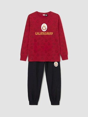 LC Waikiki Kırmızı Galatasaray Baskılı Erkek Çocuk Pijama Takım  (S6)