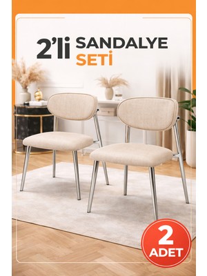 Avenza Living Polo 2’li Metal Ayaklı Modern Mutfak Sandalye