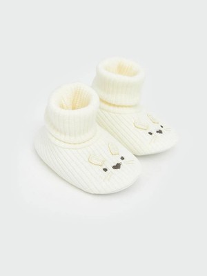 LC Waikiki Bej Hayvan Nakışlı Kız Bebek Çoraplı Ev Ayakkabısı  (S6)