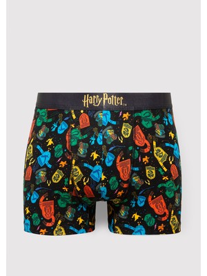Mavi Harry Potter Baskılı Siyah Boxer 0912218-900