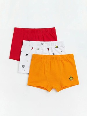 LC Waikiki Beyaz Baskılı Erkek Çocuk Boxer 3 Lü  (S6)
