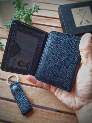 Mat Craft Deri Mıknatıslı Dik Cüzdan | Anahtarlık Hediyeli ve Hediye Kutusunda |