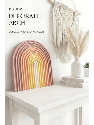 The Mark Decor Bohem Çok Amaçlı Sunum Tepsisi & Dekoratif Obje - Handmade Kahve Sunum Altlığı ve Masa Dekoru