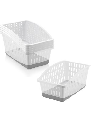 Yazıcı Lüks Maxi Enine Geniş 6’lı Buzdolabı Içi Düzenleyici – Geniş Tabanlı Dolap Içi Sepet Organizer Seti