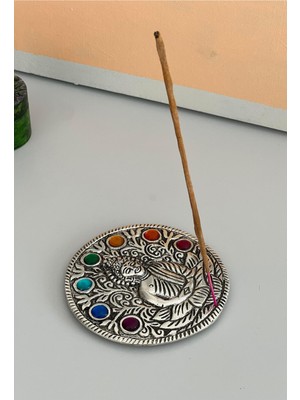 PremiumPort Renkli Metal Buda Figürlü Çakra Tütsülük, Huzur ve Denge Sağlar