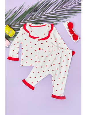 FullaModa Kalpli Fitilli Kız Çocuk Pijama Takımı