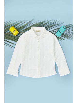 FullaModa Jakarlı Düğmeli Erkek Çocuk Gömlek