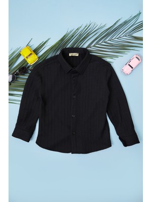 FullaModa Jakarlı Düğmeli Erkek Çocuk Gömlek