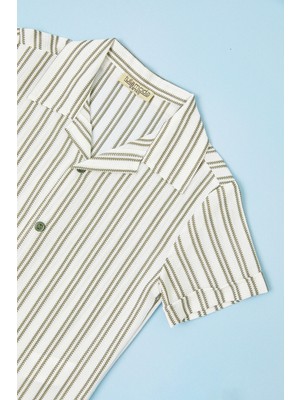 FullaModa Çizgili Düğmeli Erkek Çocuk Gömlek