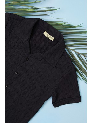 FullaModa Jakarlı Düğmeli Erkek Çocuk Gömlek