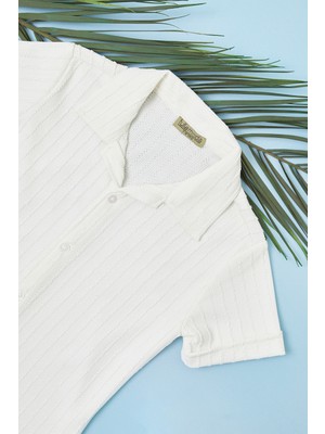 FullaModa Jakarlı Düğmeli Erkek Çocuk Gömlek