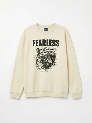 LC Waikiki Lcw Kids Bej Bisiklet Yaka Baskılı Erkek Çocuk Sweatshirt