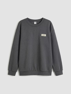 LC Waikiki Lcw Kids Antrasit Bisiklet Yaka Erkek Çocuk Sweatshirt