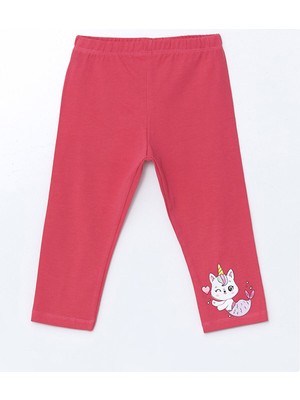 Lc Waikiki Yeni Sezon Beli Lastikli Baskılı Kız Çocuk Tayt