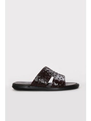 Fast Step Hakiki Deri  Erkek Düz Terlik 295MA782