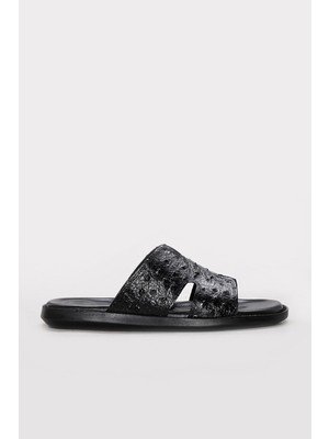 Fast Step Hakiki Deri  Erkek Düz Terlik 295MA782