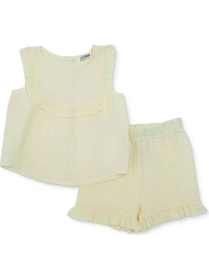 Hellobaby Hellobaby Kız Bebek Bluz-Şort Bisiklet Yaka Kısa Paça Atlet