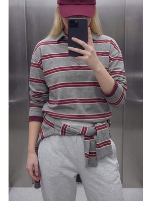 DeFacto Loose Fit Çizgili Sweatshirt G9469AX26SP