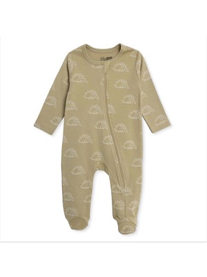 Hellobaby Hellobaby Erkek Bebek Patikli Tulum Dinozor Baskılı Fermuarlı Bisiklet Yaka Uzun Paça Uzun Kol